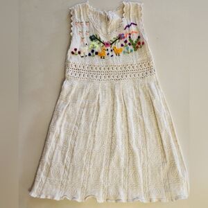Peruvian Handmade Embroidery Cotton Dress 3/4